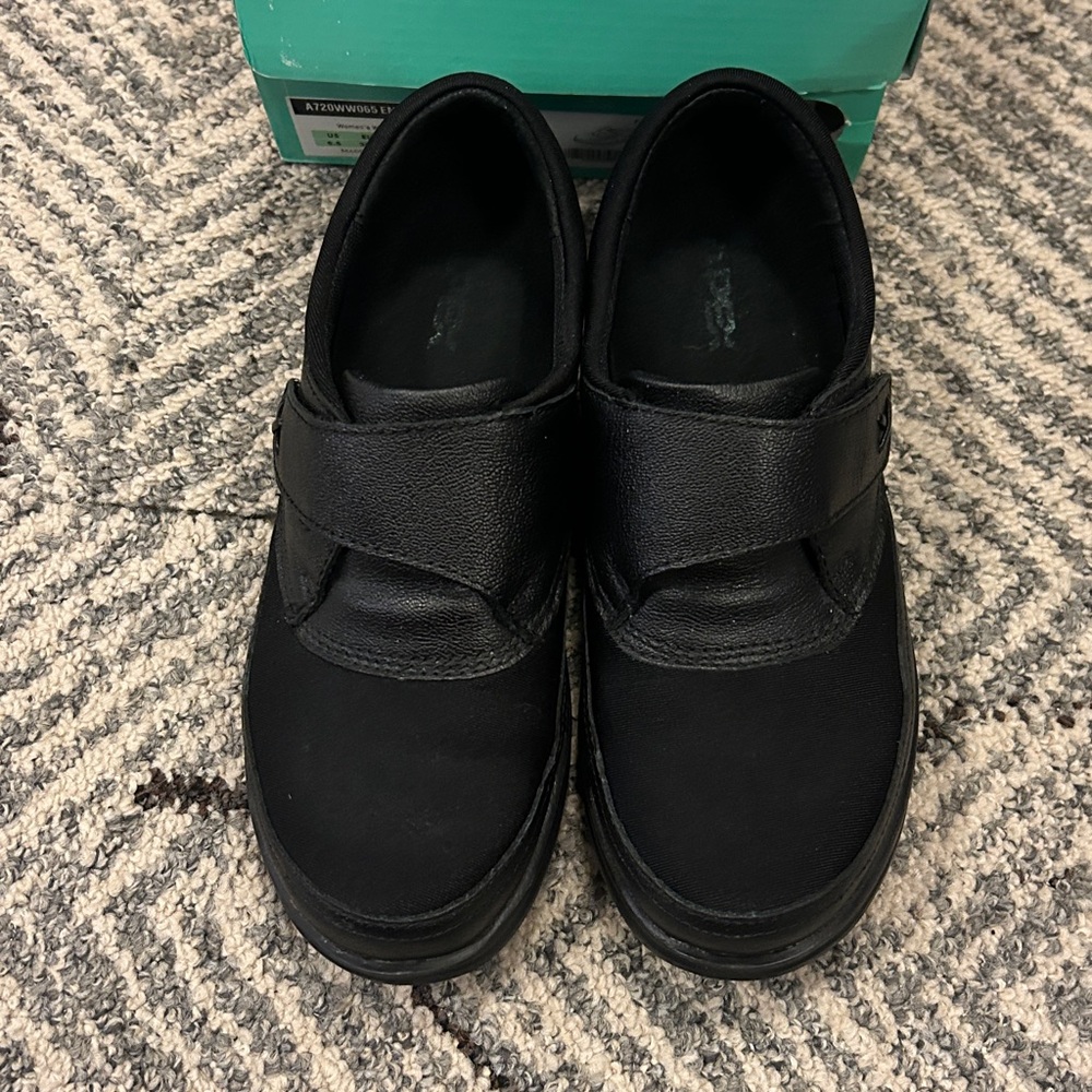 Apex Black Velcro Slip-On Casual Shoes